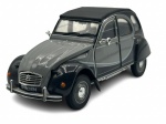 COLECIONISMO - Carro modelo Citroen 2CV. Feito em metal com detalhes em material sintético. Pintura automotiva e pneus de borracha. Abrem as portas e capô. Fabricado pela Welly.  Escala 1:24  Altura: 6,5cm Comprimento: 16cm Largura: 6cm