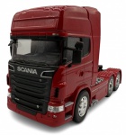 COLECIONISMO - Caminhão carreta Scania V8 R730, em metal com partes em material sintético. Escala 1:32 Fabricado pela Welly Comprimento: 21,5m Largura: 8cm Altura: 12,5cm