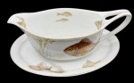 Rosenthal - Molheira de coleção em porcelana alemã Rosenthal pintada à mão no feitio de peseis, algas e conchas. Altura: 9cm Comprimento: 22cm Largura: 16cm