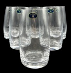 Seis copos em fino cristal translúcido Bohemia. Altura: 13cm Diâmetro: 7cm