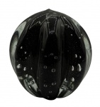 Peso de papel em vidro de murano negro gomado. Altura: 11cm Diâmetro: 10,5cm