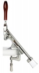 Grande abridor de garrafa de vinho profissional em aço inox para bancada. Comprimento: 33cm