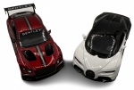 Colecionismo - Lote composto por dois carros, sendo um Bugatti Chiron Supersport e outro Bentley Continental GT3. Ambos em metal com partes em material sintético. Fricção nas rodas. Pintura automotiva. As portas abrem. Escala 1:38