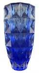 Grande vaso em grosso cristal europeu azul. Altura: 28cm Diâmetro: 15cm