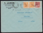 Brasil 19?? -Envelope timbrado com selos da série Vovó e raro carimbo do Rio de Janeiro SEM DATA e destinado à Suécia!
