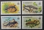 Kiribati - Répteis, série completa sem carimbo com goma!
