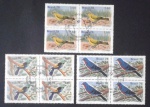 Brasil 1978 - Pássaros em quadras completas com carimbos comemorativos!
