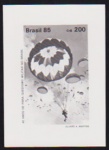 Brasil 1985 - Paraquedismo, selo em prova fotográfica, sem denteação em papel cartão emitida pelos correios para distribuição à imprensa. Tiragem de apenas 100 peças!