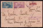 Brasil 1934 - Envelope circulado Rio São Paulo com selos comemorativo do Presidente Justo e pró-aeroporto. Verso com recepção!