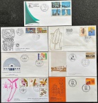 Brasil - Seleção de 7 envelopes FDCs, oficiais dos correios, com selos e carimbos comemorativos ou de primeiro dia de circulação! Bons valores incluídos! Oportunidade!