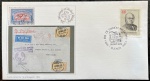 Argentina - SELO SOBRE SELO. Envelope FDC com série completa de selos e carimbos comemorativos em perfeito estado de conservação! Estes envelopes são bastante raros de tiragem muito limitada e fazem parte de uma coleção denominada Fleetwood Golden Jubilee. Oportunidade!