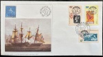 Barbados - SELO SOBRE SELO. Envelope FDC com série completa de selos e carimbos comemorativos em perfeito estado de conservação! Estes envelopes são bastante raros de tiragem muito limitada e fazem parte de uma coleção denominada Fleetwood Golden Jubilee. Oportunidade!