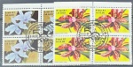 Brasil 1987 - Orquídeas, série completa em quadras com carimbos comemorativos!