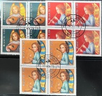 Brasil 1978 - Natal, série completa em quadras com carimbos de primeiro dia!