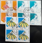 Brasil 1982 - Orixás, série completa em quadras com carimbos de primeiro dia!