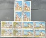 Brasil 1982 - Igrejas, série completa em quadras com carimbos comemorativos!