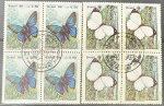 Brasil 1986 - Borboletas, série completa em quadras com carimbos comemorativos!