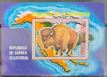 Guine Equatorial - Bisão (fauna), bloco sem carimbo!