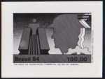 Brasil 1984 - Associação Comercial, prova de jornalista do selo sem denteação em papel cartão. Tiragem de apenas 100 selos!