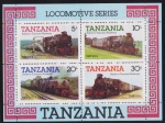 Tanzânia 1997 - Ferrovias, bloco filatélico sem carimbo com goma!