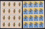 Brasil 1988 - Abolição da Escravatura, série completa de 2 selos comemorativos em bloco de 16 selos sem carimbo com goma!