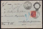 Brasil 1926 - Envelope IP para remessa de valor com facial de 500 réis e selo adicional de 200 réis Vovó. Carimbo de BEBEDOURO - SP.