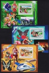 Guine 2007 - Esportes.  Série completa de 3 blocos sem carimbo com goma. Valor de catálogo em 24 Euros!