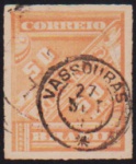 Brasil - Selo para Jornal no valor de 50 réis com carimbo circulado de VASSOURAS!