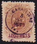 Brasil 1907 - Selo Cruzeiro sobretaxado com carimbo tipo francês de Caravellas!
