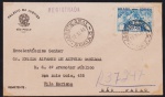 Brasil 1948 - Envelope registrado com selo comemorativo Música e carimbo de Jaboticabal!