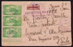 Brasil 1934 - Envelope circulado com selos comemorativos da série visita do presidente Justo e circulado para São Paulo!