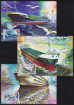 Eslováquia - Navios, seleção de 3 máximos postais com selos e carimbos comemorativos!