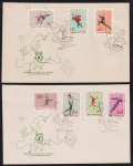 Hungria 1963 - Esportes, série de 2 envelopes FDC's com selos e carimbos comemorativos!