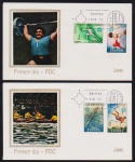 Espanha 1972 - Esportes, série de 2 envelopes FDC's com selos e carimbos comemorativos!