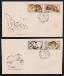 Tchecoslováquia 1967 - Fauna, 2 envelopes FDC' com selos e carimbos comemorativos!