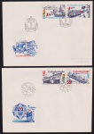 Tchecoslováquia 1989 - Navios, 2 envelopes FDC' com selos e carimbos comemorativos!