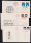 Tchecoslováquia - Seleção de 3 envelopes FDC' com selos e carimbos comemorativos!
