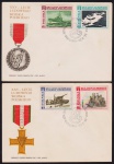 Polônia 1968 - Guerra, seleção de 2 envelopes FDC's com selos e carimbos comemorativos!