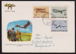 Áustria 1986 - Aviões, envelope FDC com selos e carimbo comemorativo!