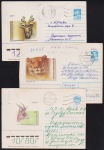 URSS - Fauna, seleção de 3 envelopes FDC's circulados e alusivos ao tema!