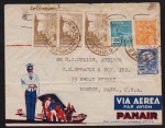 Brasil 1934 - Envelope timbrado da Panair circulado para os Estados Unidos com selos aéreos!