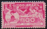 Brasil 1907 - Panamericano, selo comemorativo no valor de 100 réis sem carimbo com goma!