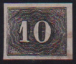 Brasil 1860 - Selo 10 réis Olho de Cabra, selo com leve obliteração!