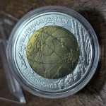 Moeda de Nióbio e Prata da Áustria 25 Euros 2006. Galileo, Sistema de Navegação por Satélite da União Europeia