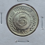59 - Moeda FAO Iugoslávia 5 Dinara 1970