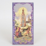 AZULEJO, um (1) policromado representando Aparição de Nossa Senhora de Fátima em Portugal, medindo 15 x 7,5 cm, para fixação em parede, vide foto.