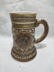Caneca de cerveja em porcelana Ceramarte, "Busca o SAlvamenteo F.A.B." Medindo 9cm de boca x 17cm de altura.