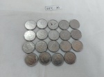 Lote de 19 moedas de 100 cruzeiros da série animal, década de 90.