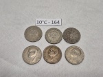 Lote de 6 moedas de 200 reis, edição Getulio Vargas, décadas de 30/40.