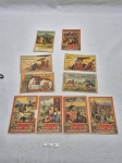 Lote de 10 cards sortidos de estampas do sabonete Eucalol - séries diversas. Fabricadas por volta de 1930 à 1957.